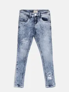Gini and Jony Girls Blue Slim Fit Mid-Rise Clean Look Jeans