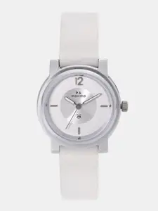 maxima Women Silver-Toned & White Analogue Watch O-45022LMLI