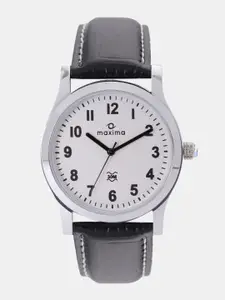 maxima Men White Analogue Watch O-44676LMGI