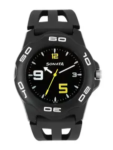 Sonata Men Black Dial Watch NF7929PP08J