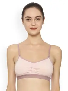Triumph Pink Comfort 145 Top Padded Wireless Comfortable Extra Support Cotton Bra