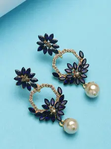PANASH Gold -Plated Handcrafted Floral Drop Earrings