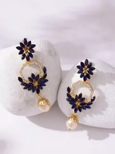 PANASH Gold -Plated Handcrafted Floral Drop Earrings