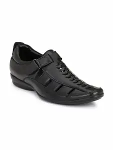 El Paso Men Black Shoe-Style Sandals