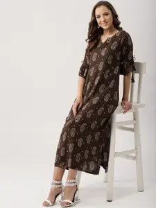 Libas Women Brown Printed Maxi Dress