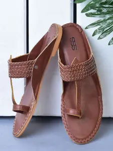 Street Style Store Women Brown Braided One Toe Flats