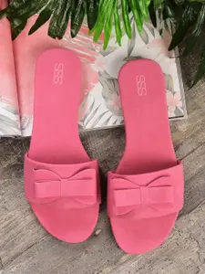 Street Style Store Women Pink Solid Open Toe Flats