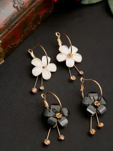 YouBella Set of 2 Gold-Plated Drop Earrings