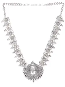 YouBella Oxidised Silver-Toned Textured Necklace