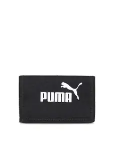 Puma Men Black Printed Three Fold Wallet