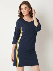 Miss Chase Women Navy Blue Solid Sheath Dress