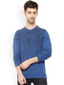 Allen Solly Sport Men Blue Printed Sweatshirt