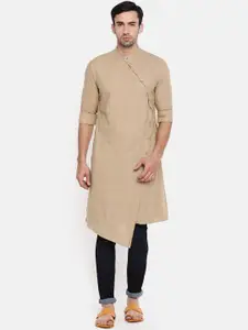 The Indian Garage Co Men Khaki Solid Straight Kurta