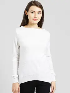 Taanz Women White Solid Pullover