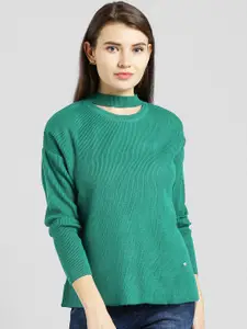 Taanz Women Green Solid Pullover