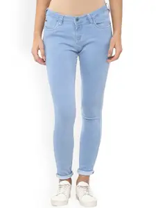 Crimsoune Club Women Blue Skinny Fit Mid-Rise Clean Look Jeans