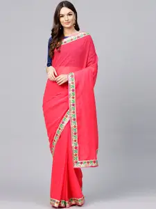 Saree mall Pink Self-Checked Saree