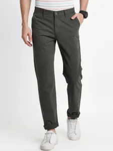 Spiritus by pantaloons Men Grey Regular Fit Solid Regular Trousers