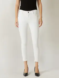 Miss Chase Women White Skinny Fit Mid-Rise Clean Look Jeans