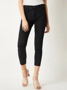 Miss Chase Women Black Slim Fit Cropped High-Rise Clean Look Jeans