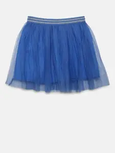 United Colors of Benetton Girls Blue Net Flared Skirt