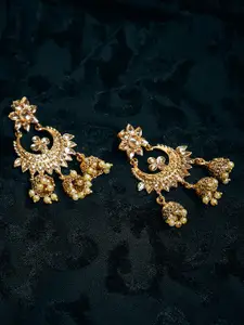 PANASH White Gold Plated Handcrafted Contemporary Jhumkas