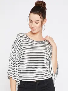 Marie Claire Women Off-White Striped Top