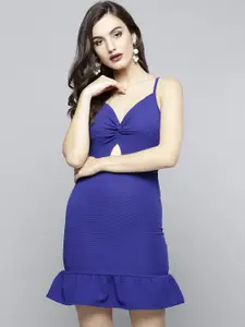 Veni Vidi Vici Women Blue Solid Sheath Dress