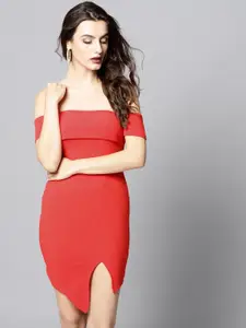 Veni Vidi Vici Women Red Solid Bodycon Dress