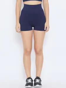 C9 AIRWEAR Women Navy Blue Solid Regular Fit Sports Shorts