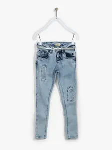 Gini and Jony Girls Blue Slim Fit High-Rise Highly Distressed Jeans