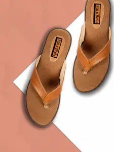 Flat n Heels Women Tan Brown Solid Suede Sandals