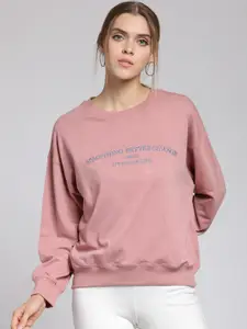 plusS Women Rose Embroidered Sweatshirt