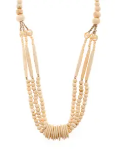 Bamboo Tree Jewels Off-White Brass Handcrafted Necklace