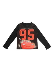 Disney by Wear Your Mind Boys Black & Red Printed Round Neck T-shirt
