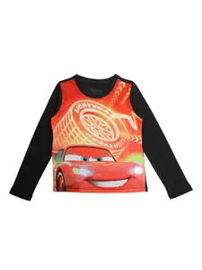 Disney by Wear Your Mind Boys Red Printed Round Neck T-shirt