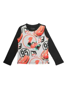 Disney by Wear Your Mind Boys Grey & Red Printed Round Neck T-shirt