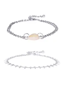 OOMPH Women Silver Plated Anklet