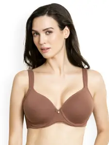 Zivame Brown Solid Underwired Lightly Padded Everyday Bra ZI1295FASH0NUDE