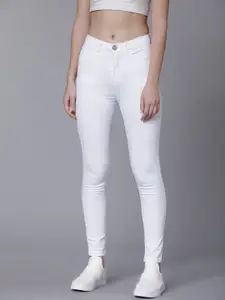 Tokyo Talkies Women White Super Skinny Fit Mid-Rise Clean Look Stretchable Jeans