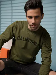 Rigo Men Printed Fleece Pullover Casual Sweatshirt