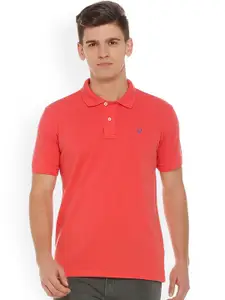 Allen Solly Men Red Solid Polo Collar T-shirt