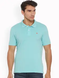 Allen Solly Men Blue Solid Polo Collar T-shirt