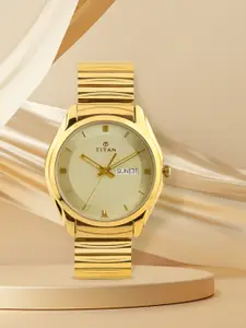 Titan Men Gold-Toned Dial Watch NF1578YM05