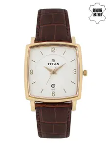 Titan Men Off-White Dial Watch 9159WL01