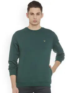 Allen Solly Men Green Solid Sweatshirt