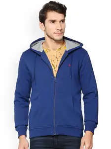 Allen Solly Men Blue Solid Hooded Sweatshirt