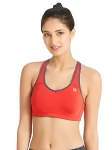 Amante Orange Solid Non-Wired Lightly Padded Sports Bra ABR17117