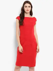 Zima Leto Women Red Solid Sheath Dress