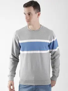 Club York Men Grey Colourblocked Sweatshirt